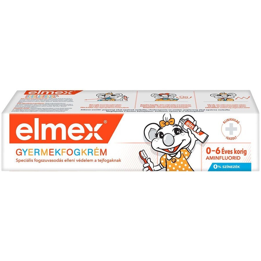 Elmex Kinderzahnpasta mit Aminfluorid 0-6 Jahre, 50 ml