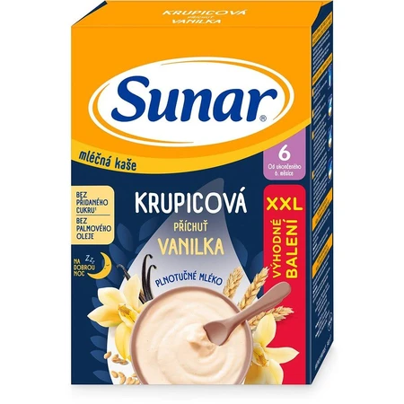 Sunar Milchgrießbrei für einen erholsamen Schlaf Vanille XXL 340 g