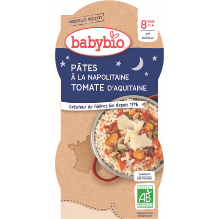 Babybio Menü Gute Nacht Neapolitanische Nudeln 2 x 200 g