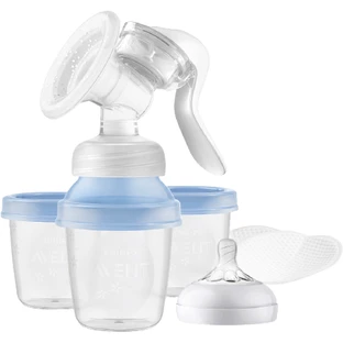 Philips Avent Manuelle Milchpumpe mit Aufbewahrungssystem VIA 8 Stück