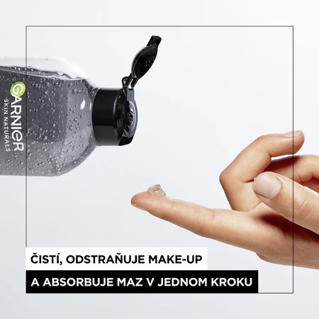 Garnier Pure Active micellar water with activated charcoal gel texture, 400 ml