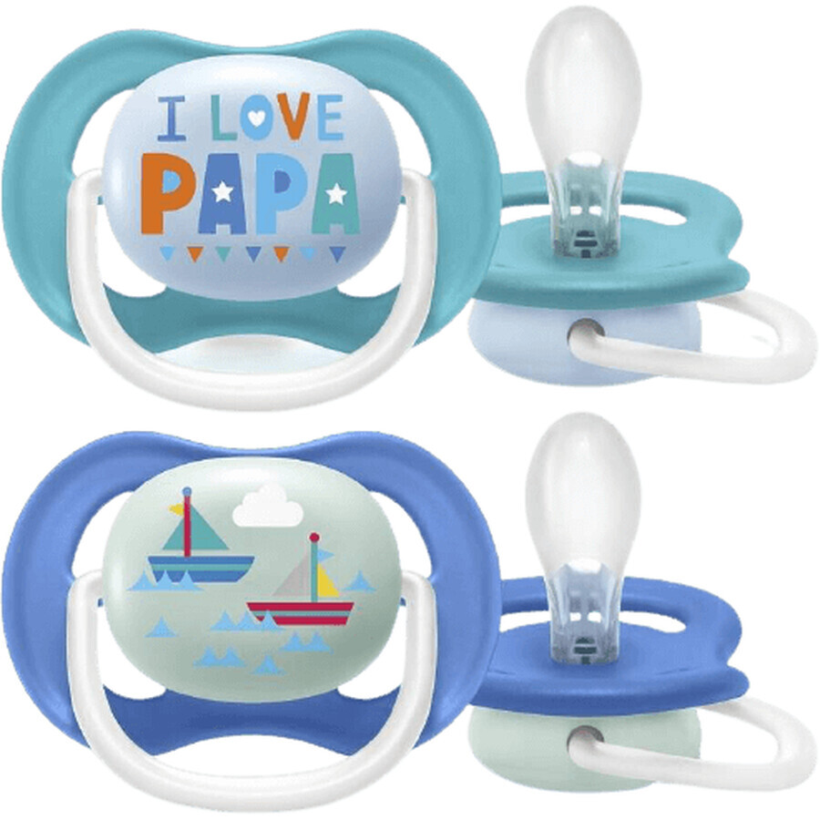 Chupete Philips Avent Ultra air text 6-18m niño 2 piezas