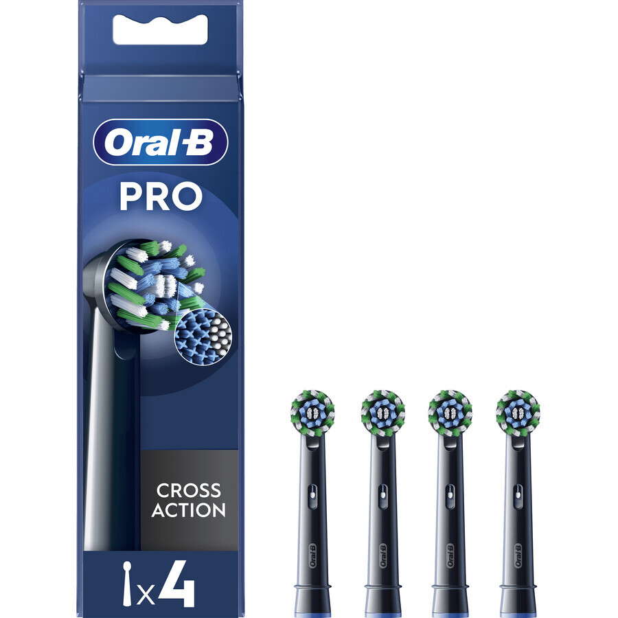 Oral-B Pro Cross Action têtes de brosse noires 4 pcs