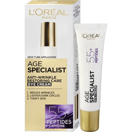 L'Oréal Paris Age Specialist Age Specialist Dex Krem pod oczy 55+ 15 ml: ceny i cechy