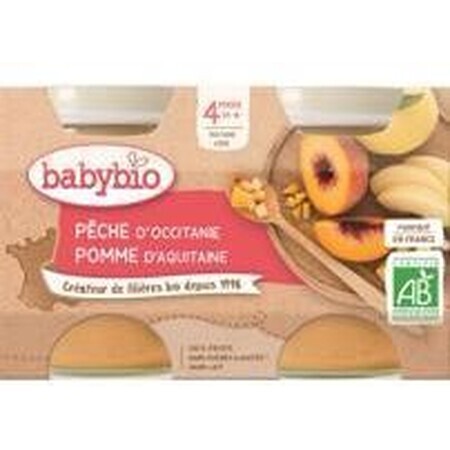 Babybio fruta snack melocotón, manzana 2 x 130 g