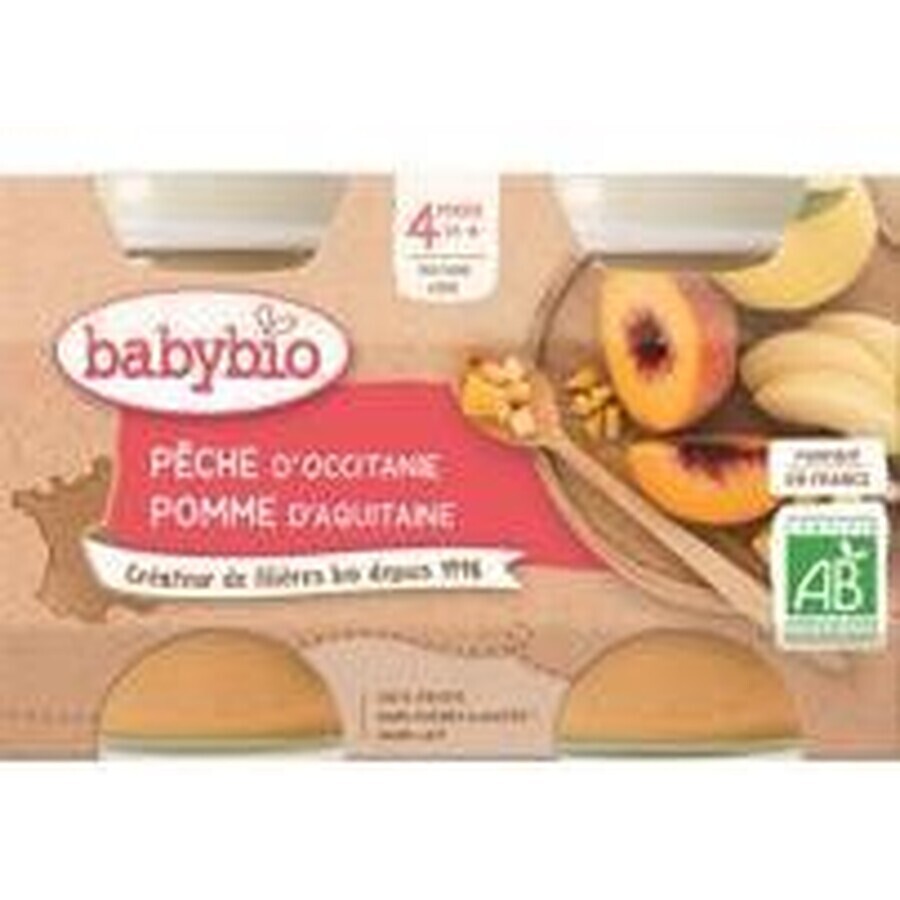 Babybio fruta snack melocotón, manzana 2 x 130 g