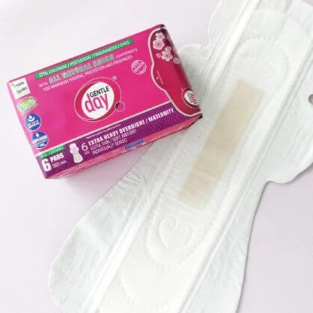 Gentle Day Pads postpartum extra absorbante, 1 x 6 buc