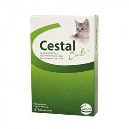 Cestal CAT 80 mg/20 mg comprimés à croquer pour chats 8 comprimés