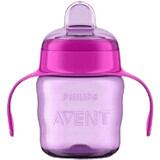 Philips Avent Vaso clásico con asas a partir de 6 meses, boquilla de silicona, niña, 200 ml