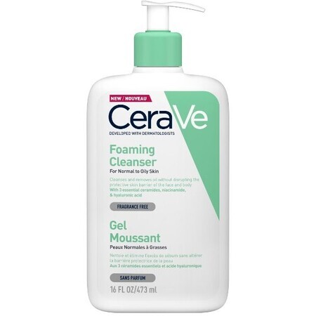 CeraVe Foaming Cleansing Gel for Normal to Oily Skin 473 ml