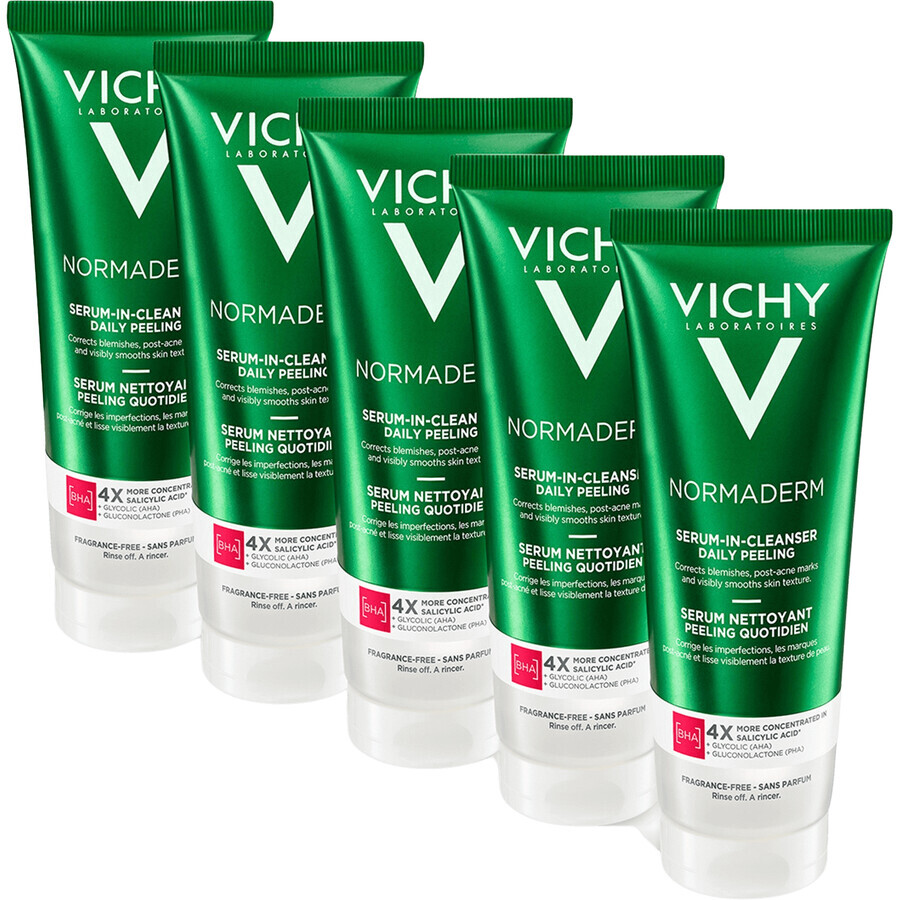 Vichy Normaderm Ser de curățare și peeling zilnic 125 ml