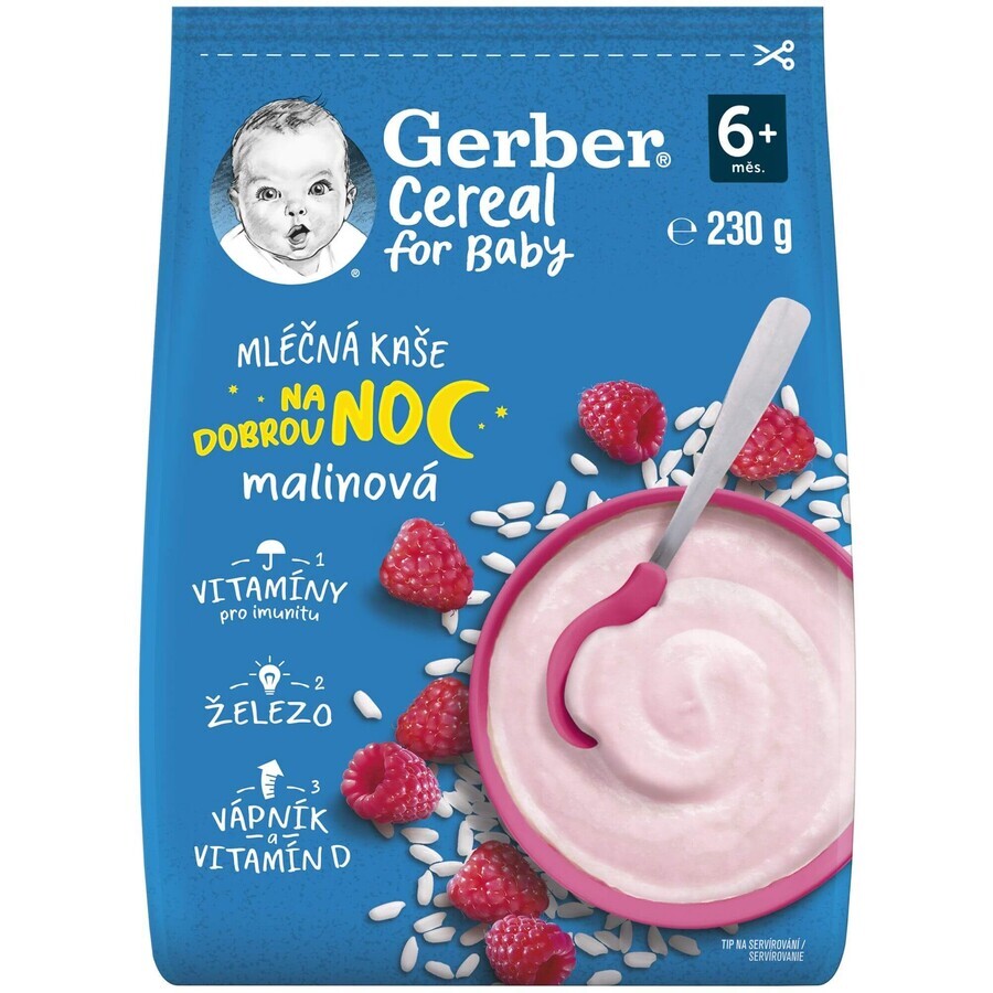 Gerber Cereale lapte terci zmeură Noapte bună 230 g