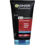 Garnier Skin Naturals Pure Active 3in1 Aktivkohle Maske gegen Mitesser, 150 ml