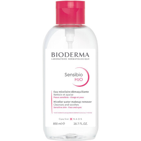 Bioderma Sensibio H2O mizellares Wasser für empfindliche Haut Pumpe 850 ml