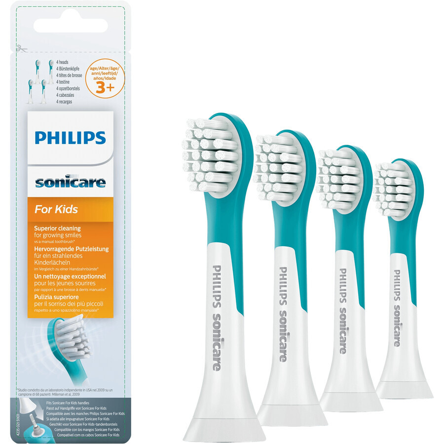 Philips Sonicare Sonicare Kinderzahnbürste HX6034/33 Schallzahnbürstenkopf in kompakter Größe für Kinder ab 3 Jahren 4 Stück