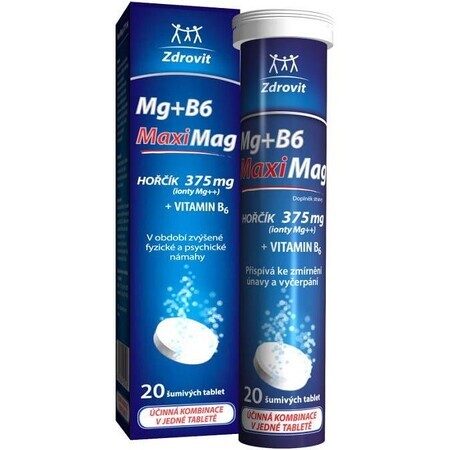 MaxMag Magnesium 375 mg + B6 20 Brausetabletten