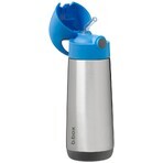 B. box Trinkthermoskanne mit Strohhalm, blau/grau 500 ml