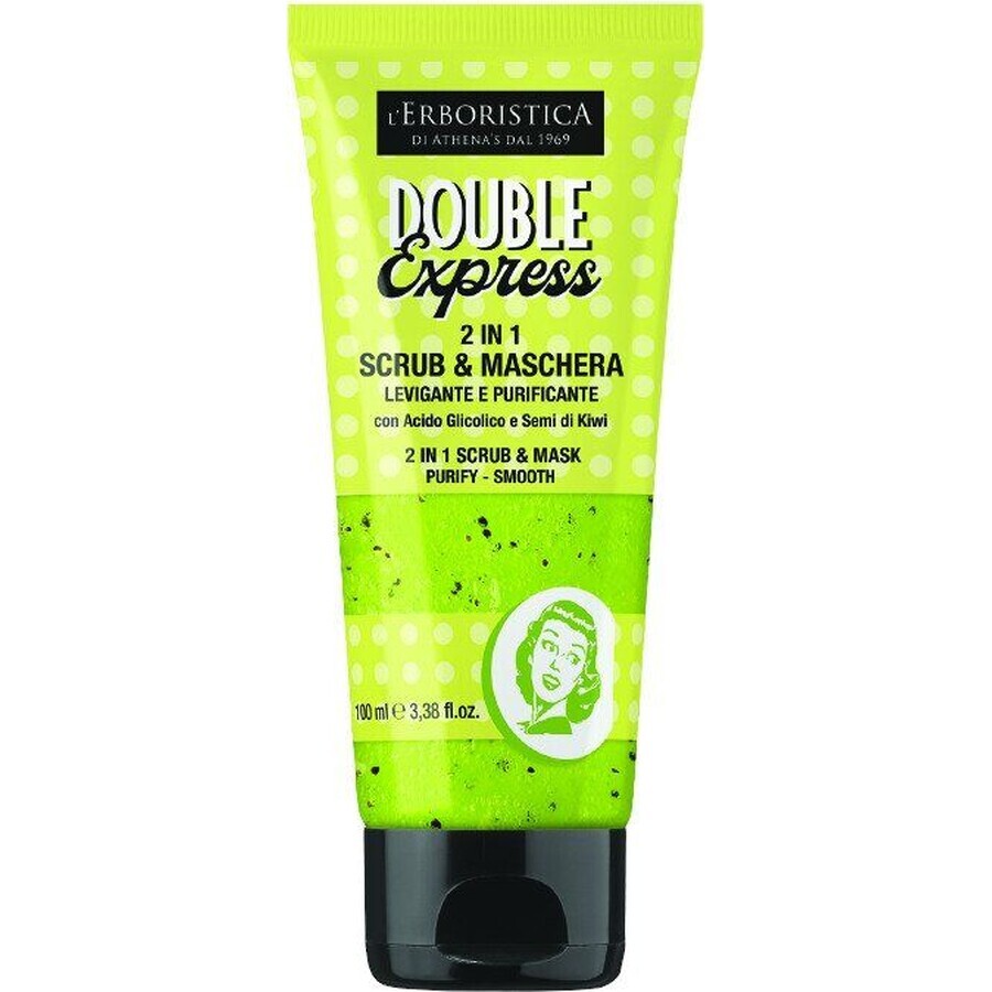 Erboristica Double Express 2 în 1 Mască de curățare facială și mască de netezire împotriva punctelor negre 100 ml