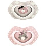 Canpol babies BONJOUR PARIS set de tétines symétriques en silicone rose 6-18m 2 pièces