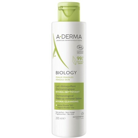 A-Derma BIOLOGIE Lait dermatologique nettoyant hydratant 200 ml