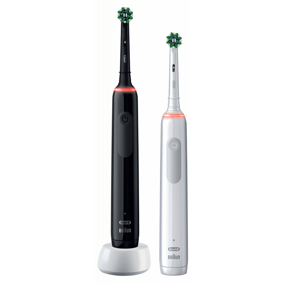 Oral-B Pro 3900 Duo Elektrische Zahnbürste Schwarz/Weiß 2er-Pack