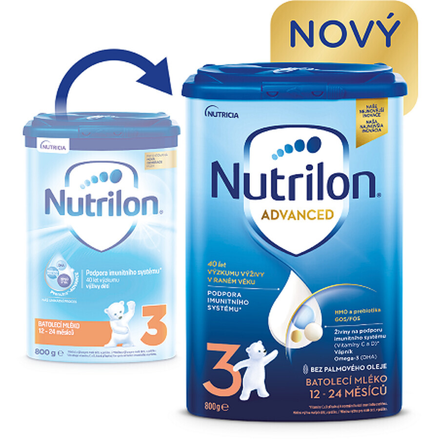 Nutrilon 3 Advanced formulă de lapte praf pentru copii mici 800 g