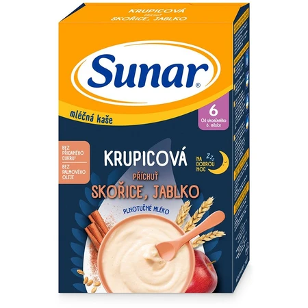 Sunar Milchgrießbrei für einen erholsamen Schlaf Zimt, Apfel 210 g