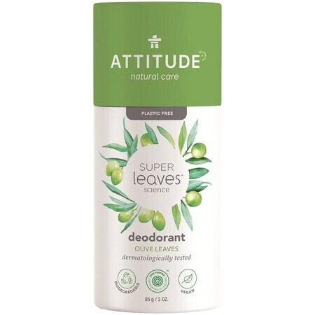 Attitude Super leaves Natürliches festes Deodorant, Olivenblätter 85 g