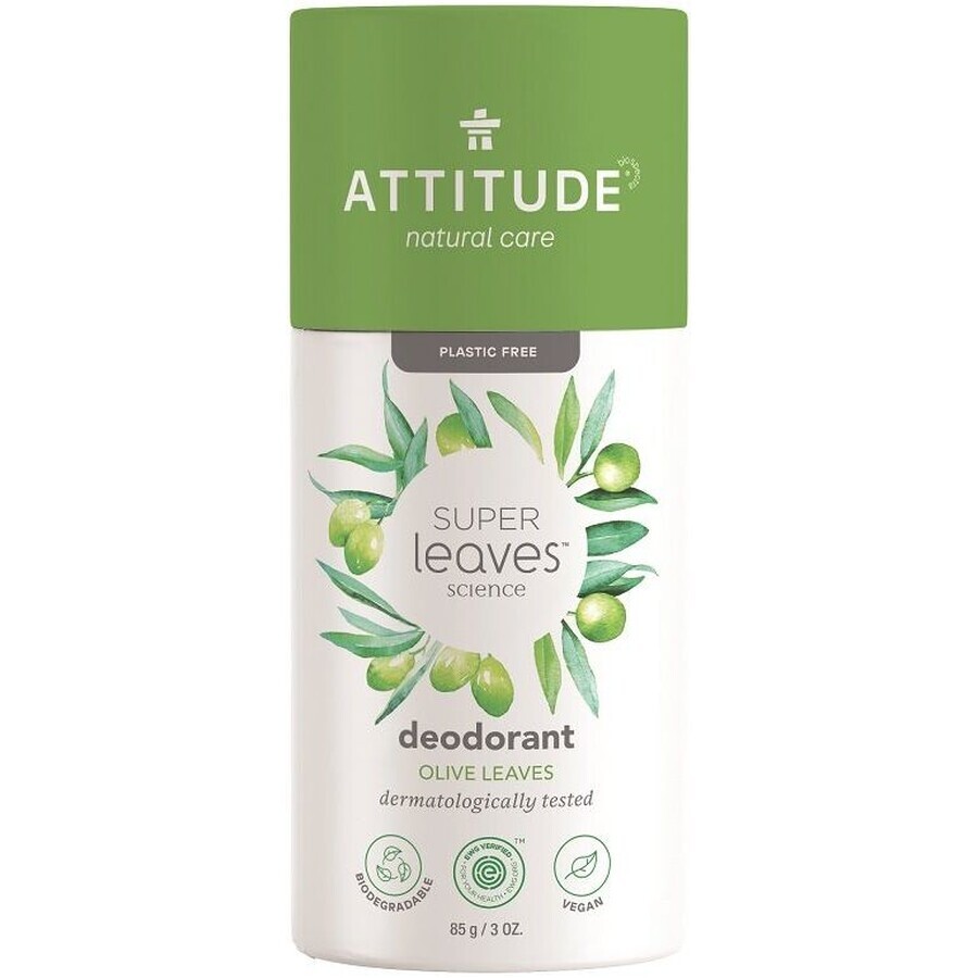 Attitude Super leaves Natürliches festes Deodorant, Olivenblätter 85 g