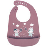 Canpol Babys Bonjour Paris Silikon-Lätzchen mit rosa Tasche