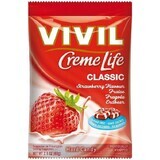 Vivil Bonbons Bonbons Creme Life Classic Erdbeersahne aromatisiert Erdbeersahne aromatisiert zuckerfreie Drops 110 g