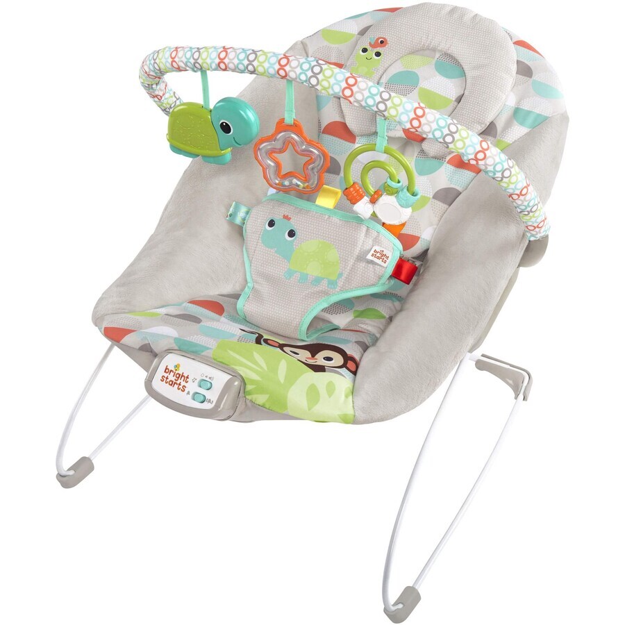 Bright Starts Happy Safari Vibrerend Ligbed met melodie 0m+, tot 9kg, 2019