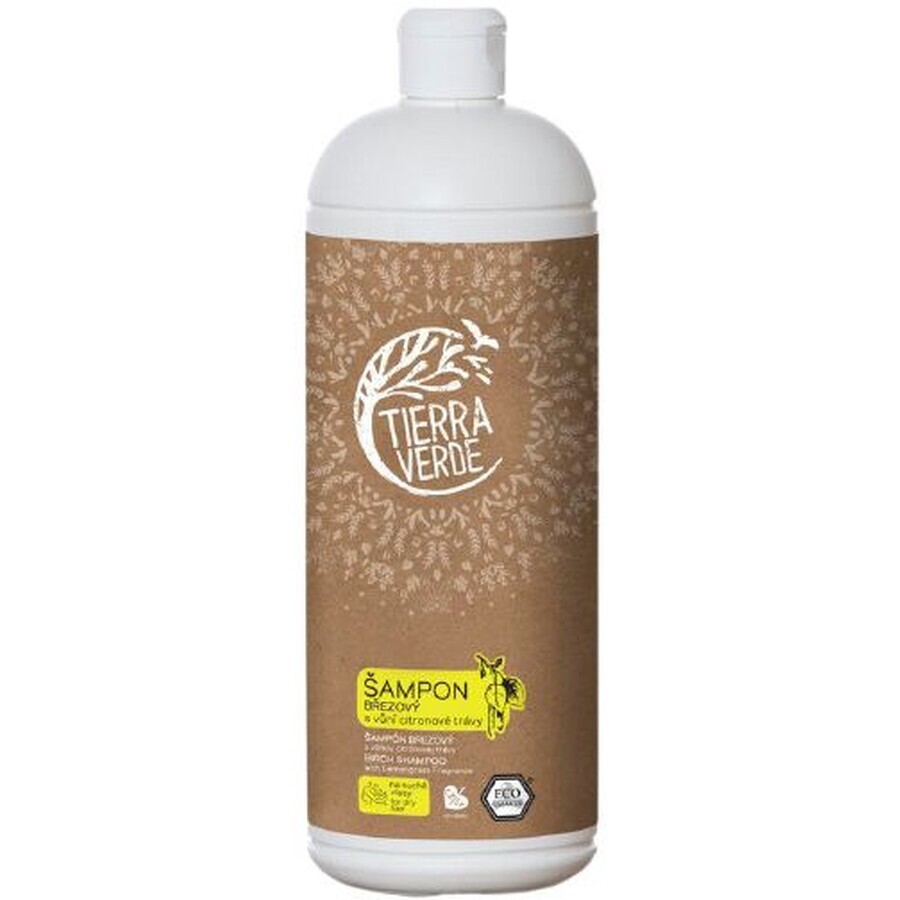 Tierra Verde Birkenshampoo mit Zitronengras Zitronengrasgeschmack 1 Liter Flasche