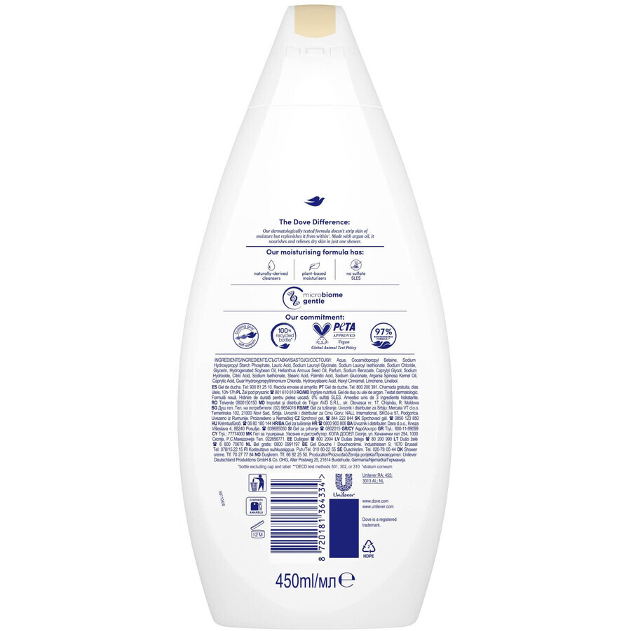 Dove Nourishing Care Argan Shower Gel 450 ml