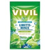 Vivil Pfefferminzbonbons mit Limetten- und Pfefferminzgeschmack und Vitamin C, zuckerfrei 60 g