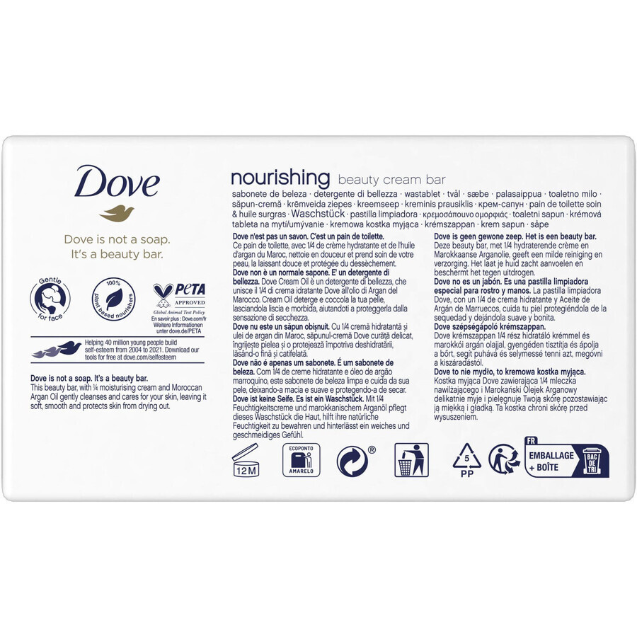 Dove Nourishing Argan Oil Cream Soap Multipack 4 x 90 g