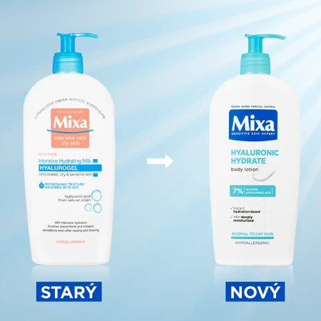 Mixa Hyaluronic Hydrate lotion corporelle hydratante intensive pour les peaux normales à sèches 400 ml
