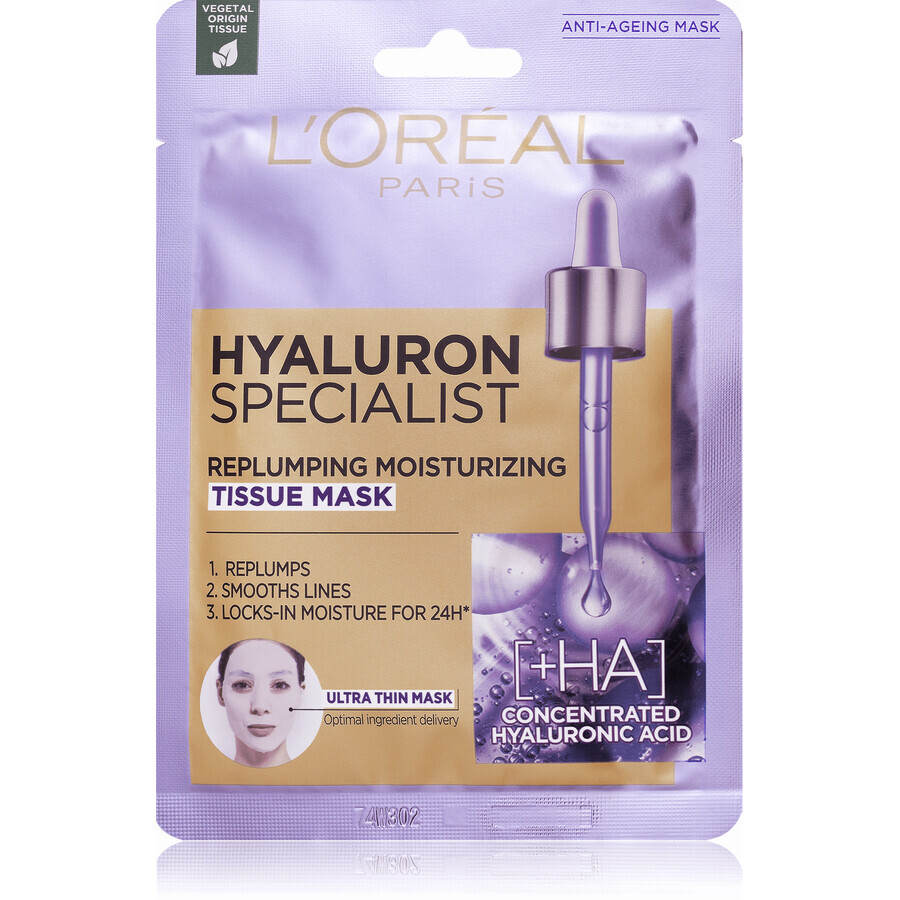 L'Oréal Paris Hyaluron Specialist Filling Feuchtigkeitsspendende Textilmaske 28 g