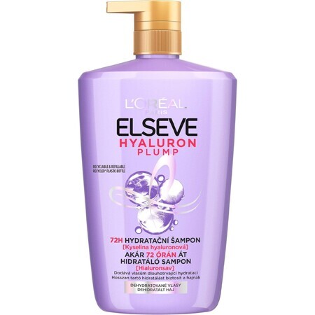 L'Oréal Paris Elseve Hyaluron Plump 72H Hydraterende shampoo met hyaluronzuur, 1000 ml