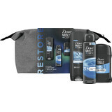 Dove Men+Care CleanComfort Herren-Kosmetiktasche - Duschgel + Antitranspirant-Spray + festes Antitranspirant