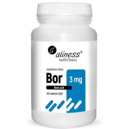 Borium 3 mg (boorzuur) x 100 Aliness vegetarische tabletten