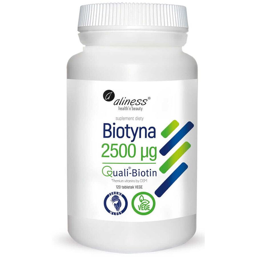 Biotine 2500 mcg QualiBiotin x 120 comprimés végétariens Aliness