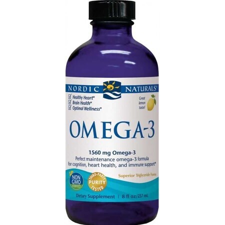 Nordic Naturals Omega-3 1560 mg EPA/DHA de poissons d'eau profonde citron 237 ml