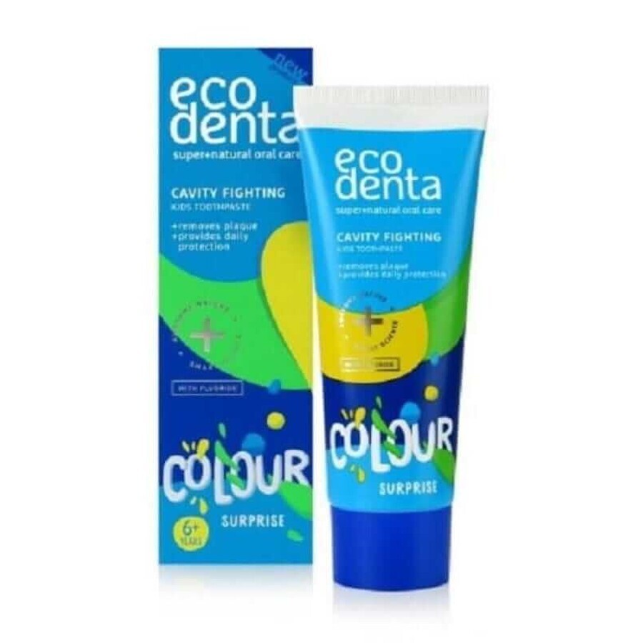 Pasta dentífrica infantil contra la caries color sorpresa 75 ml Ecodenta