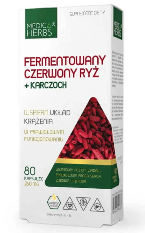 Roter fermentierter Reis + Artischocke 80 Kapseln Medica Herbs