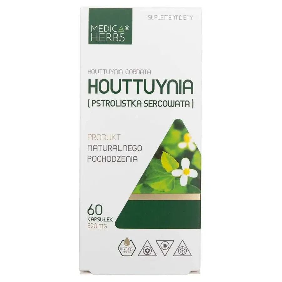 Houttuynia (Herbe à cœur) 520mg, 60 capsules Medica Herbs