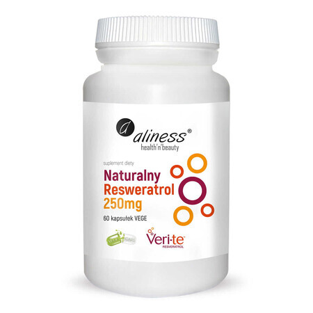 Resveratrol natural 250mg Veri-te, 60 vcaps. Aliness