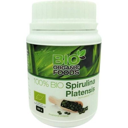 100% Bio Spirulina Platensis 300g în comprimate Bio Organic Foods