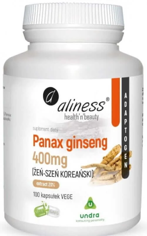 Panax ginseng 400mg - 100 Kapseln Koreanischer Ginseng Ginsenosid Aliness