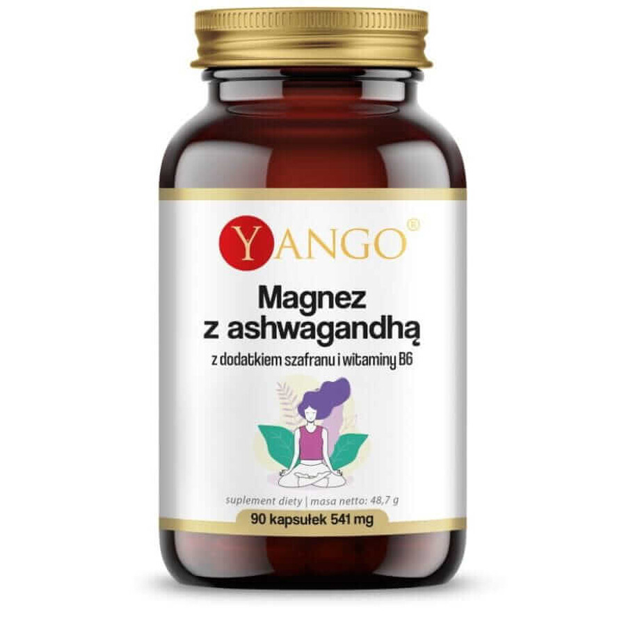 Magnesium with ashwagandha with saffron and vitamin B6 90 capsules Yango